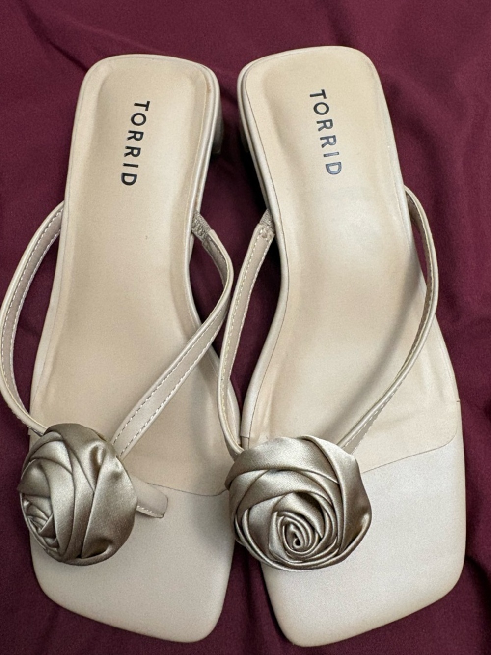 torrid Champagne Gold Rose Slide Sandals